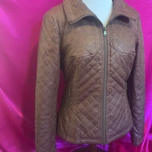 Jessica Simpson brown jacket pockets zip up size small like new. Heavy